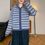 初回送料無料　ニットセーターフード付き長袖カーディガン上着　レディースファッション人気トレンド