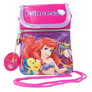 ディズニープリンセス ショルダー ミニ ポーチ ( アリエル 隣にフランダー / チャーム : 丸アリエル )