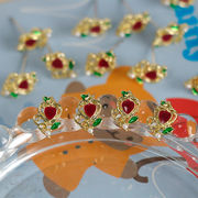 フラワーピアス お花 レディース ピアス ヒナギク ポストピアスパーツ 丸カン付き アクセサリーパーツ