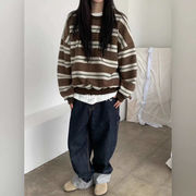 今季マストバイ   気質   おしゃれ   ストライプ  スリム  スウェット  シャツ