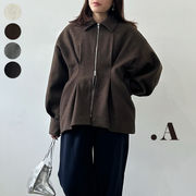 【2025新作】フェイクウールウエストタックミドルコート