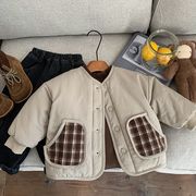 [80-130cm] キッズ リバーシブル中綿ジャケット 男の子用 あったか厚手コート おしゃれ 冬アウター