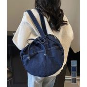 【日本倉庫即納】 デニムトートバッグ ラウンドバッグ 無地