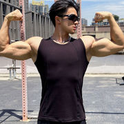 タンクトップ ポイント ストライプ リブ タイト メンズ お洒落 スリムフィット マッスル ジム