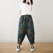 大きいサイズ レトロパンツ ゆったり シンプル レディースデニムパンツ 痩せ見えパンツ デニムパンツ