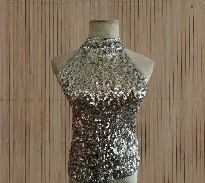 ダンスホルターTシャツ ダンサー必見!スパンコールTシャツ 無地Tシャツ パーティーTシャツ JAZZ