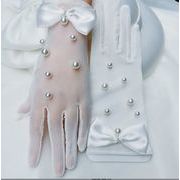 結婚式手袋 花嫁手袋 ショートグローブ パールグローブ ボウグローブ ドレス手袋 パーティー