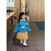 2025冬新品  子供服  キッズ　女の子　秋冬コーデ　厚手 ニットカーディガン + 中綿スカート DC