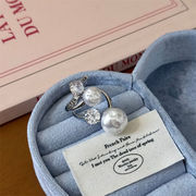 2025FW 今年大人気 通勤する 不規則なデザインが特徴 欧米レトロ風 ジルコニア真珠開口リング