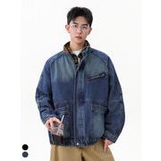 メンズ 無地 デニム ジャケット 男女兼用 ストリート系 アウター  秋冬 2025新作★全2色