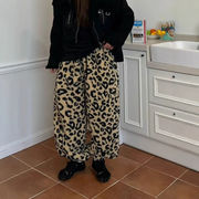 豹柄ファーパンツ　デザイン　レディース　INS　韓国ファッション