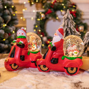 2025新作クリスマスオーナメントオルゴールクリスタルボール吹雪バイクサンタプレゼント