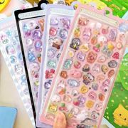 ぷくぷくシール 3D浮き彫りステッカー かわいい 立体 女の子デコシール スマホデコ用 DIY 手帳 手芸 贈り物