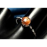 ブロンズルチルクォーツ 5.5mm コイン 指輪リング(サイズ調整可) 1個売り _PRG2388