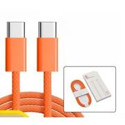 iPhone 充電ケーブル  オレンジ編組 急速充電 Type-Cケーブル