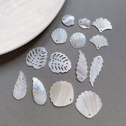 シェルパーツ 貝 シェル チャーム 天然素材 ハンドメイド 魚 フィッシュ アクセサリーパーツ イチョウの葉
