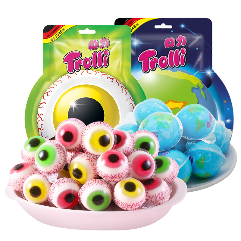 【2025年新出荷】【120個/24袋】 地球グミ 正規品 トローリ Trolli  目玉グミ サッカーグミ