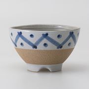〈ＳＡＬＥ〉【有田焼】 幾何紋 水切らくらく碗 青・大　日本製