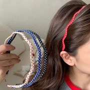 ドット柄カチューシャ　ヘアアクセサリー　レディース　デザイン　韓国風　髪飾り