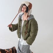 2025年INS 秋冬新作   気質   おしゃれ  クルーネック  フライトジャケット  キルティング  コート