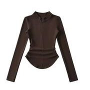 秋冬トップス Tシャツ 長袖  スリム  ブラウス レディース