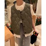 今季マストバイ   気質  可愛い  デザイン  レース  中綿ベスト