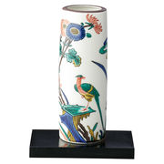 九谷焼 古九谷風花鳥 木台付6号花瓶