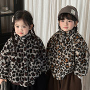 【2025秋冬新作】韓国風子供服  レオパード柄 ボア 厚手 ジャケット 防寒 アウター  80cm-140cm 2色