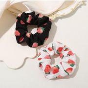 いちごのシュシュ いちごのヘアゴム 女性ヘアアクセサリー いちご髪飾り いちごの雑貨 ヘッドロープ