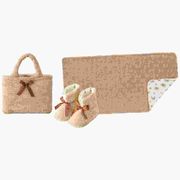 マイクロファイバー ルームシューズ・バッグ・4ウェイケットセット