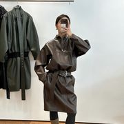 2025年INS 秋冬新作   気質   おしゃれ    レトロ スタンド  レザージャケット