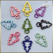 【16色】クリスマスツリーカラビナ ナスカン キーホルダー金具 カラフル  DIYパーツ 手芸 基礎金具