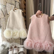 2025秋冬※ワンピース生日用 フラワーベストワンピース プリンセスドレス 女の子