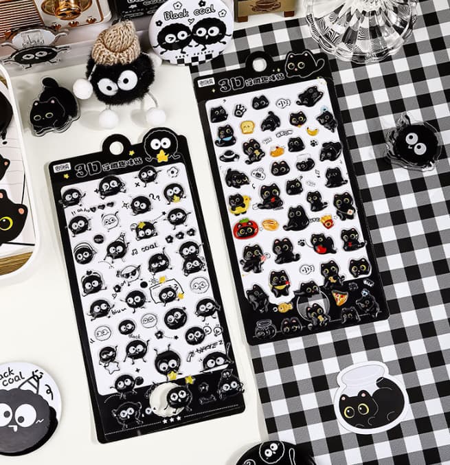 2026.1★XM★創意工夫★3D立体シール★キャラクター★可愛い★キッズ手作りデコ★手帳素材