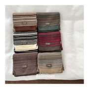 子供マフラー　ニットマフラー　ボーダー柄　韓国ファッション