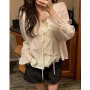 今季マストバイ   気質   おしゃれ フリル襟   インス風   スウィート  デザイン  シャツ