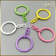 【15色】ニコイル 丸 チェーン付き キーホルダー金具 カラフル  DIYパーツ 手芸 基礎金具 ハンドメイド