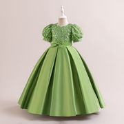 ★mineka★キッズドレス フォーマル スパンコール切替 ボリュームフレア 発表会 結婚式