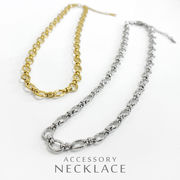 ▼MAGGIO▼オーバルノットチェーンステンレスネックレス