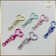 【9色】キーホルダー金具 カラビナ 回転カン チェーン付き カラフル  DIYパーツ 手芸 基礎金具