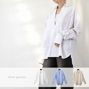 【2026新作】先染めストライプ　スキッパー　ブラウス(33158)