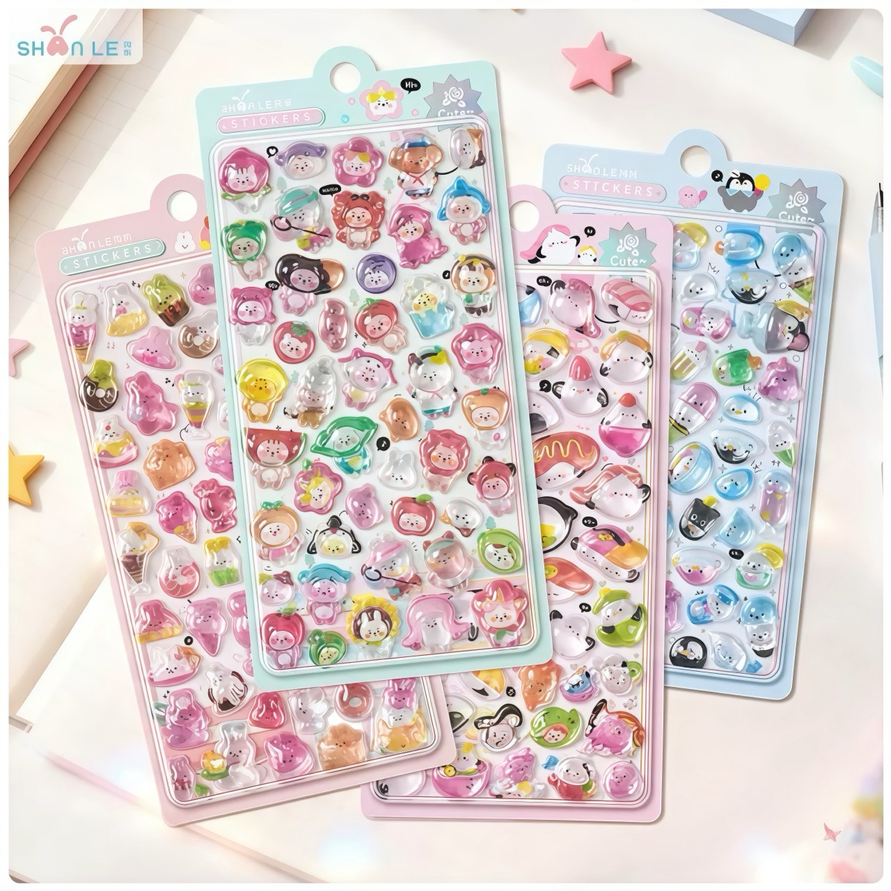 3Dステッカー 手作りDIY 子供おもちゃ 可愛いシール 立体ステッカー 粘着シールLF