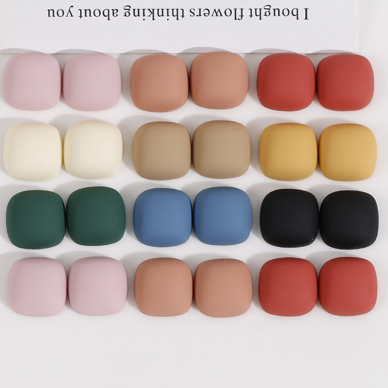 スクエア アクリル カボション 半円 ラウンド 樹脂 ぷっくり 手芸 アクセサリーパーツ マット 秋冬新作
