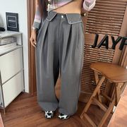 2026年INS 春新作 気質  デザイン  スーツスタイル ストレートワイドパンツ