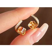 レーディス エレガント スクエア幾何学　デザイン ピアス　　e0218