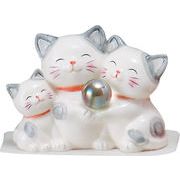 ハッピーキャット 親子 ホワイト 猫 開運雑貨