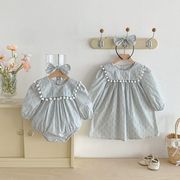 2026春秋新作　子供服　ロンパース　ワンピース　キッズ　ベビー　女の子　66～90CM・90～140cmCM