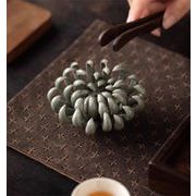 とてもファッション  菊花モチーフ香立て 宋代風開片釉 手作り陶磁器香炉 和室 リビング用 静謐な空間演出