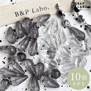 【即納10個入】多面カットドロップビーズ アクリル 多面カットビーズ クリア ドロップ 雫 しずく