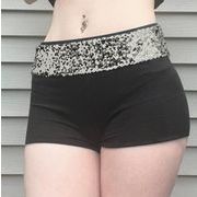 ボトムス ズボン パンツ ショーツ スパンコール ローウェスト